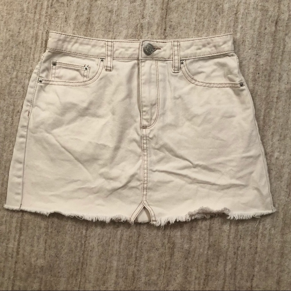 Urban Outfitters BDG Cream Denim Mini Skirt Size S
